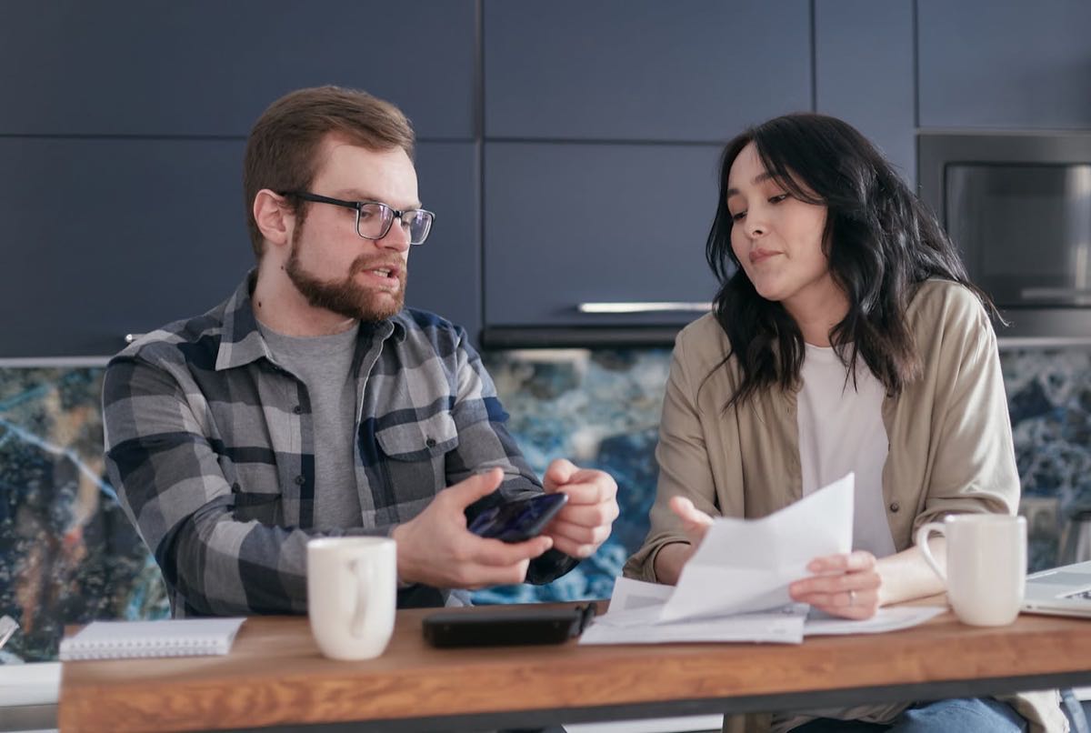 Older adult reviewing documents